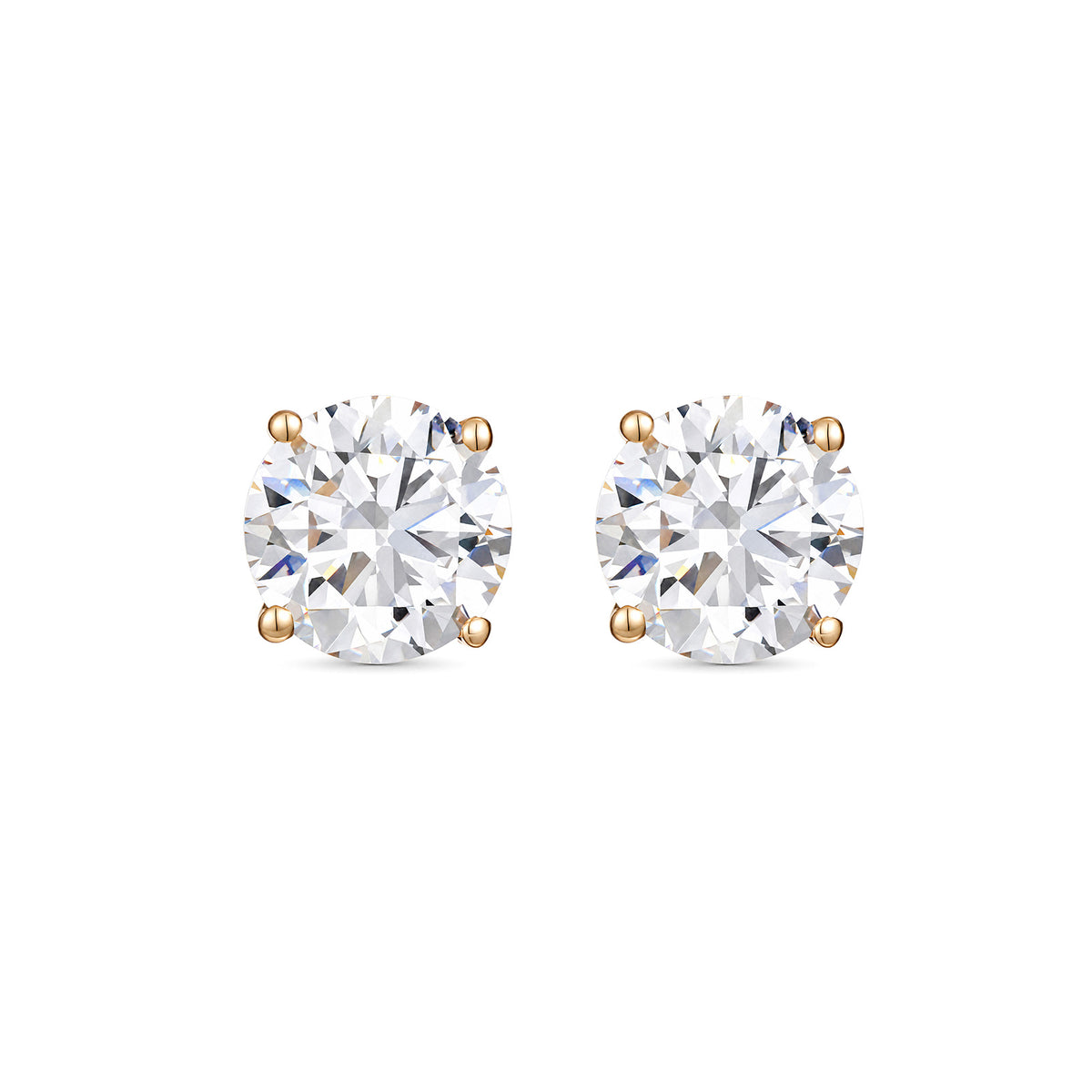 0.3CT Lab Diamond Round Stud Earrings in 14K