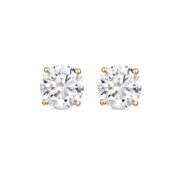 0.3CT Lab Diamond Round Stud Earrings in 14K