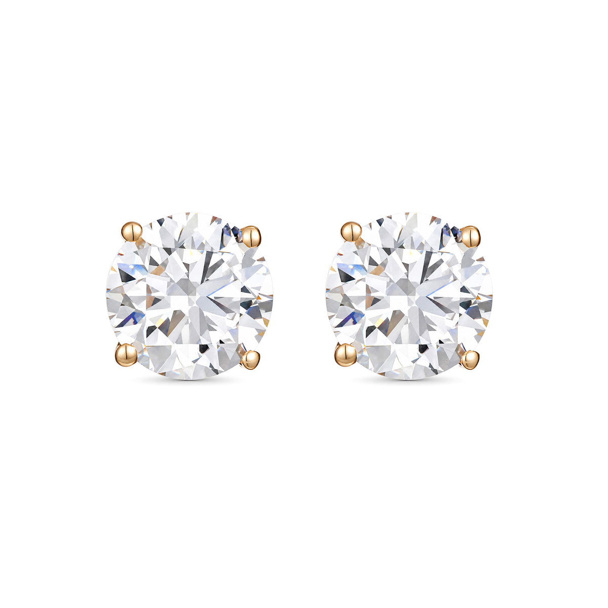 ⭐️0.62CT Lab Diamond Round Stud Earrings in 14K