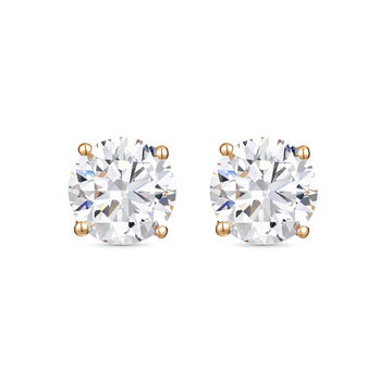 ⭐️0.62CT Lab Diamond Round Stud Earrings in 14K
