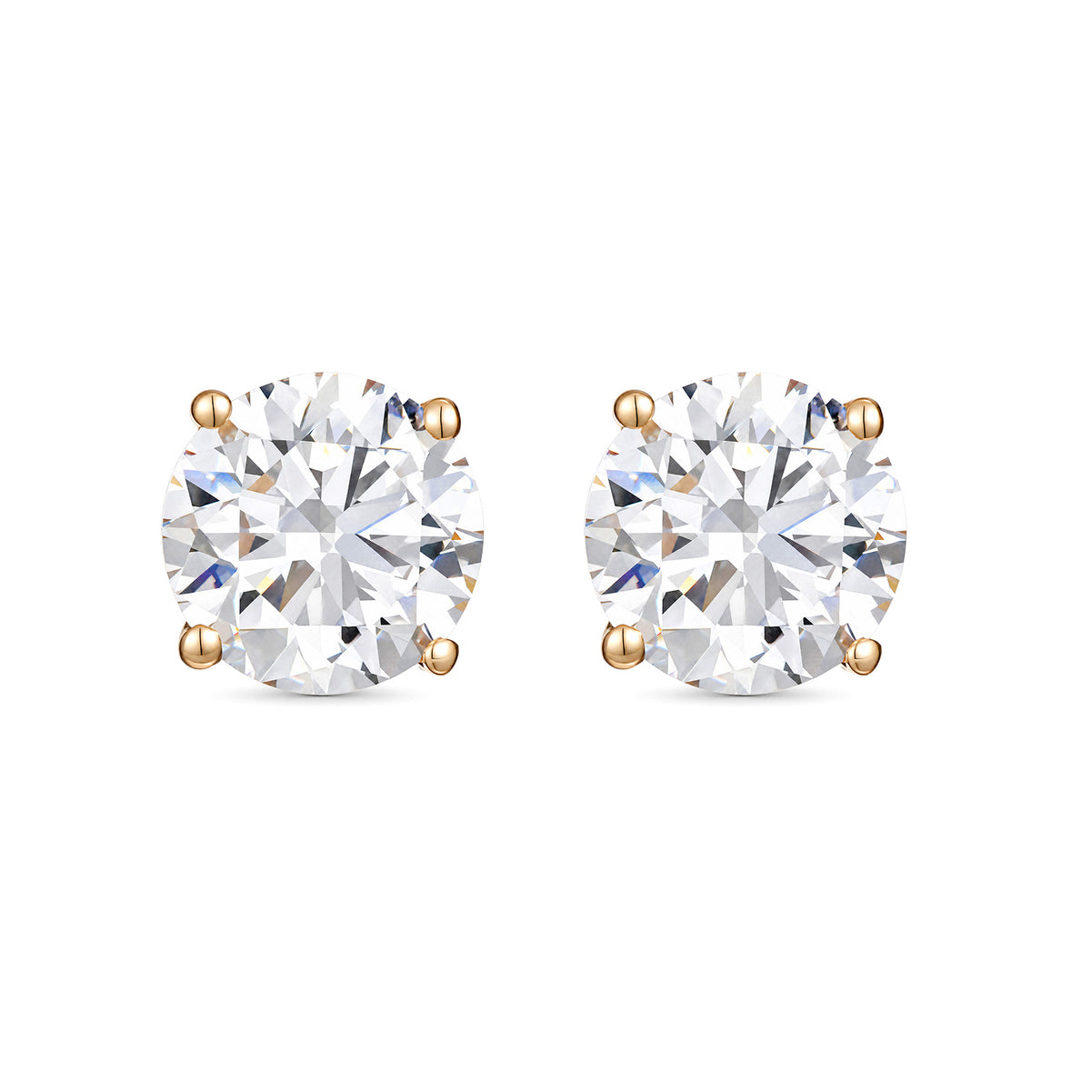 ⭐️0.84CT Lab Diamond Round Stud Earrings in 14K