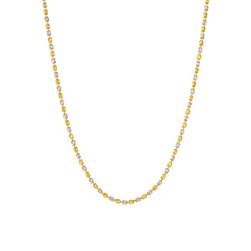 K18 Two-Tone Diamond-Cut Adjustable Chain Necklace | 23.6"