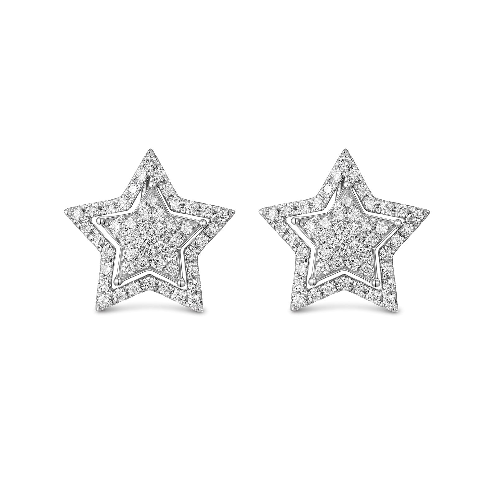 0.3ct Natural Diamond Star Stud Earrings