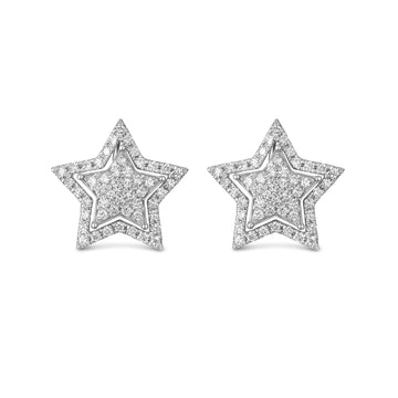 0.3ct Natural Diamond Star Stud Earrings