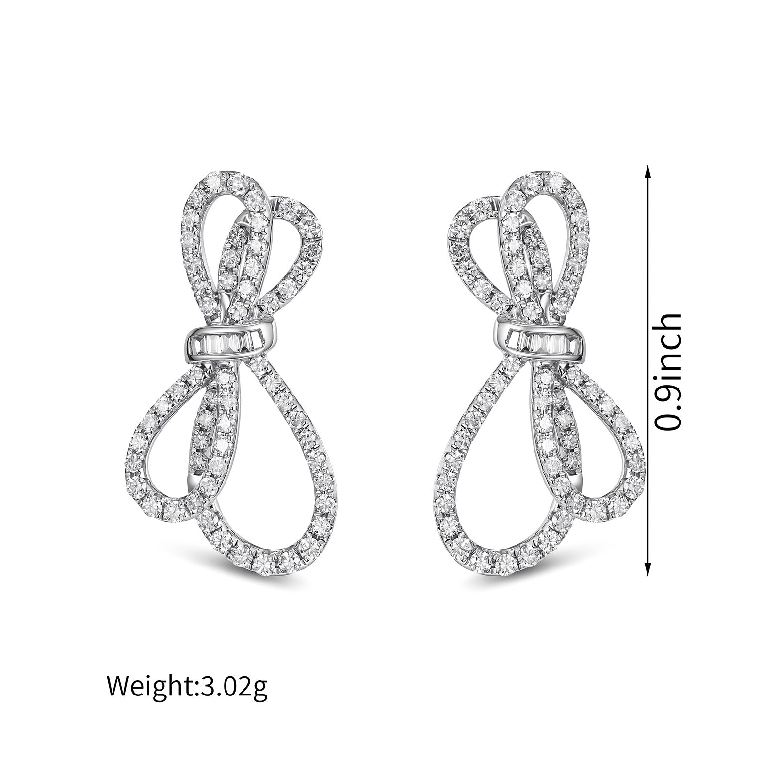 0.84ct Natural Diamond Aurora Bow Stud Earrings