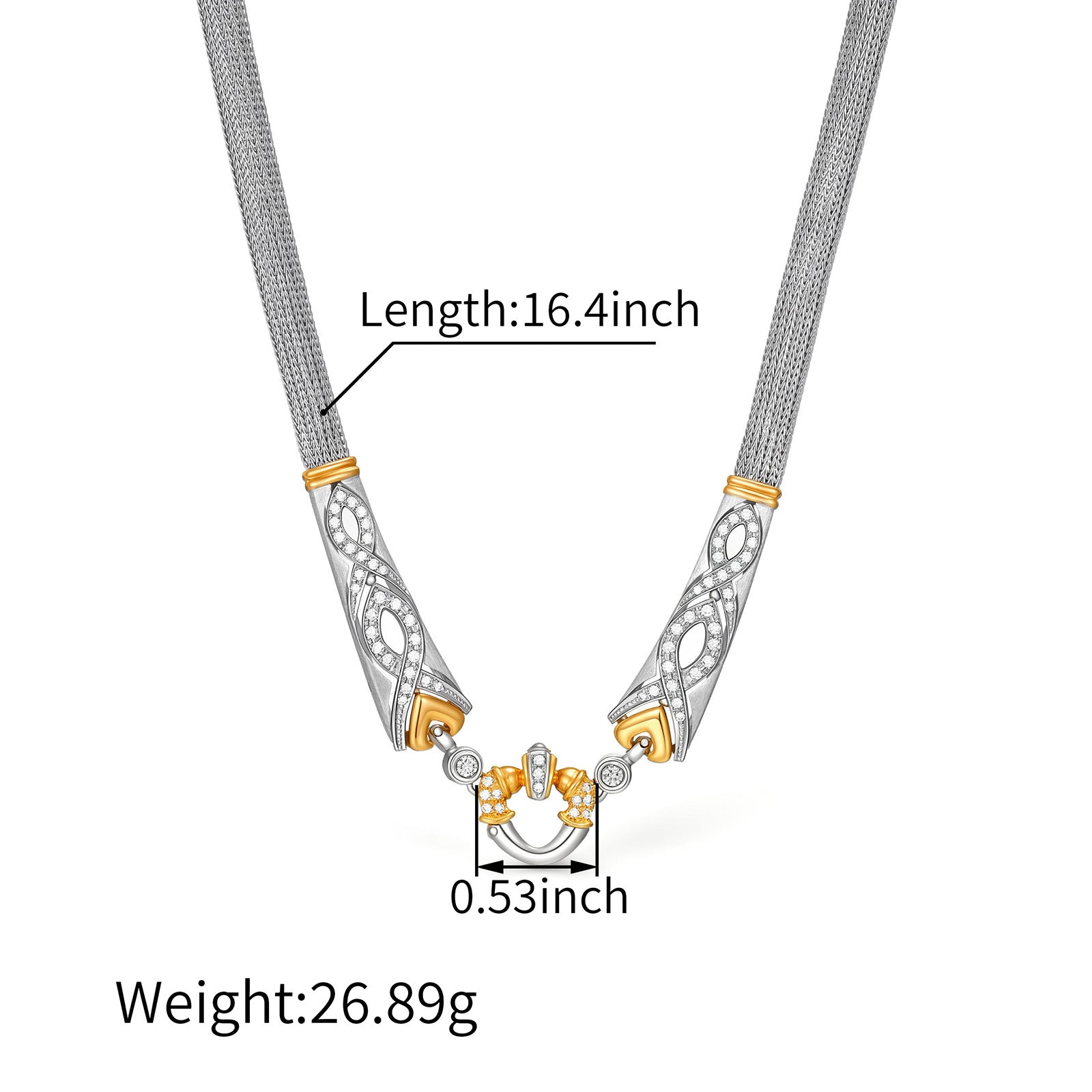 Nobuko Ishikawa K18 Two-Tone Diamond &amp; Sapphire Designer Necklace 0.75ct