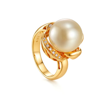 12.2mm Southsea Pearl Ring in 18K Yellow Gold