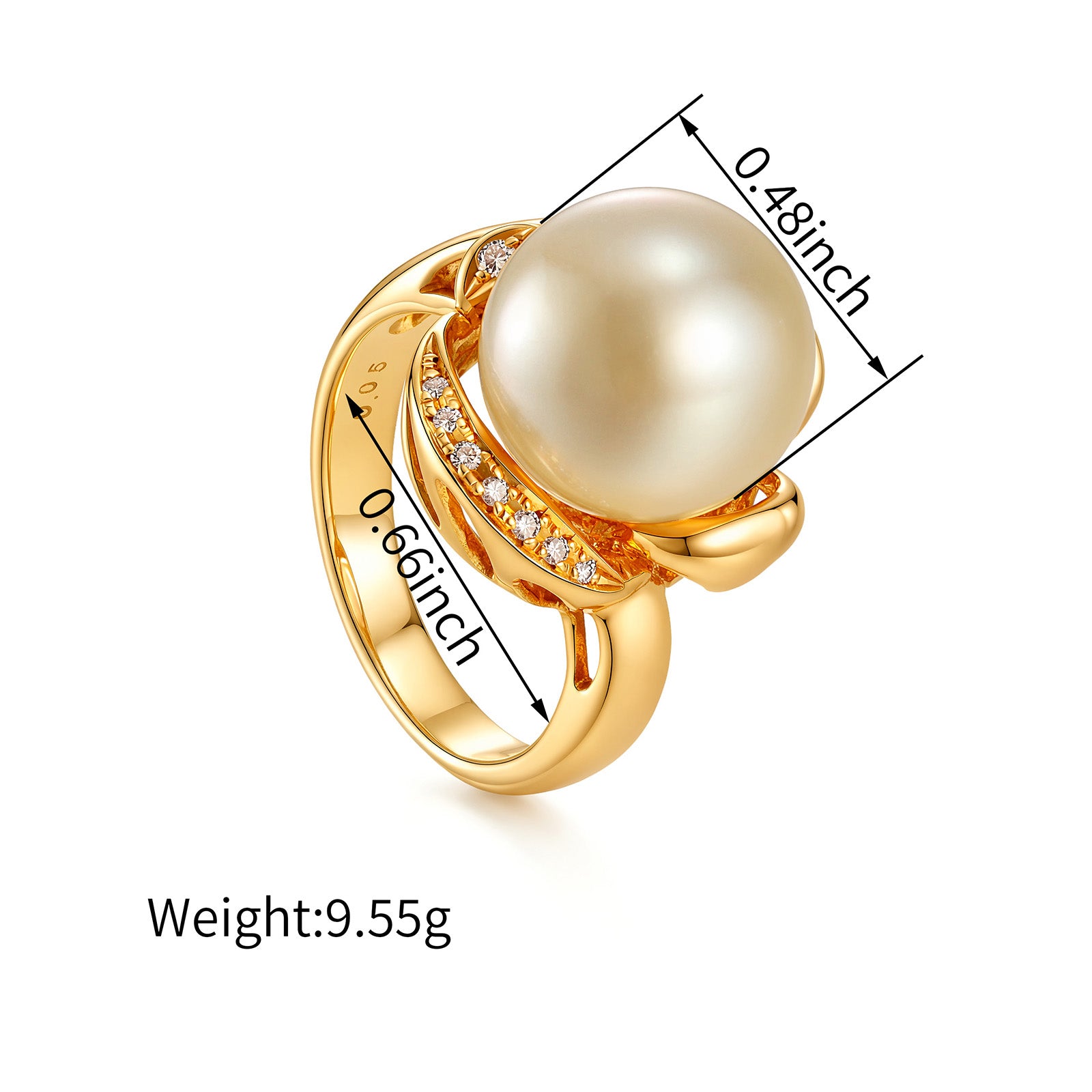12.2mm Southsea Pearl Ring in 18K Yellow Gold