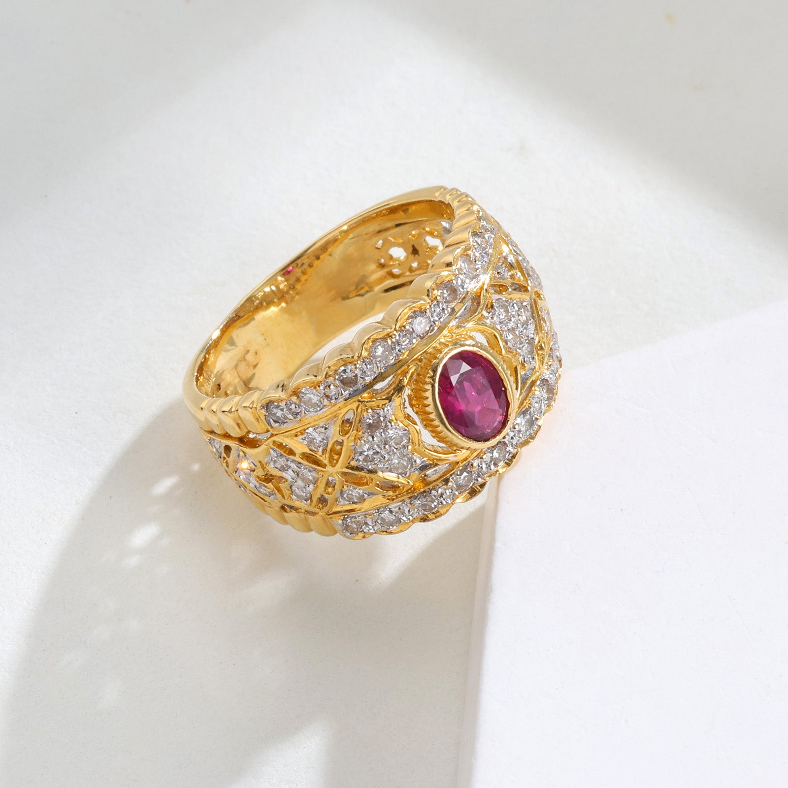 Ruby Ring In 18K Yellow Gold