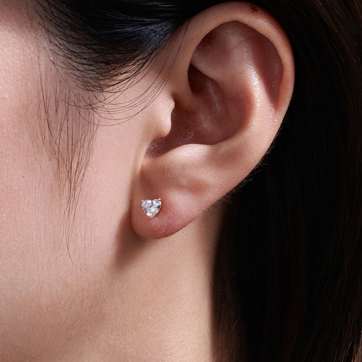 ⭐️0.64CT Lab Diamond Heart Stud Earrings in 14K Gold