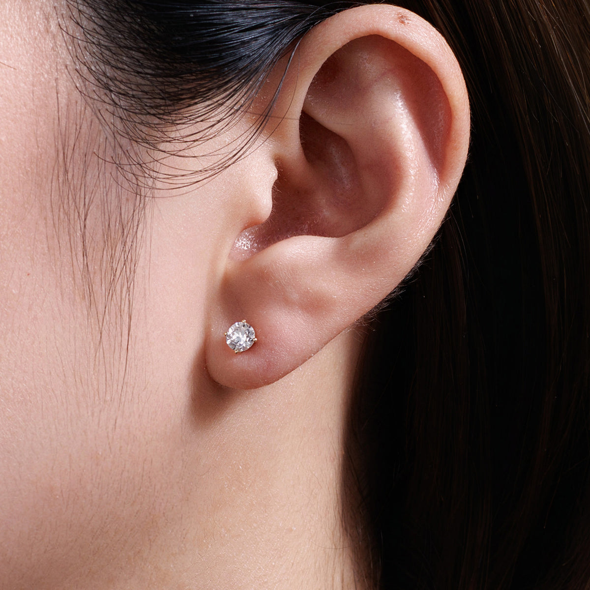 ⭐️0.62CT Lab Diamond Round Stud Earrings in 14K