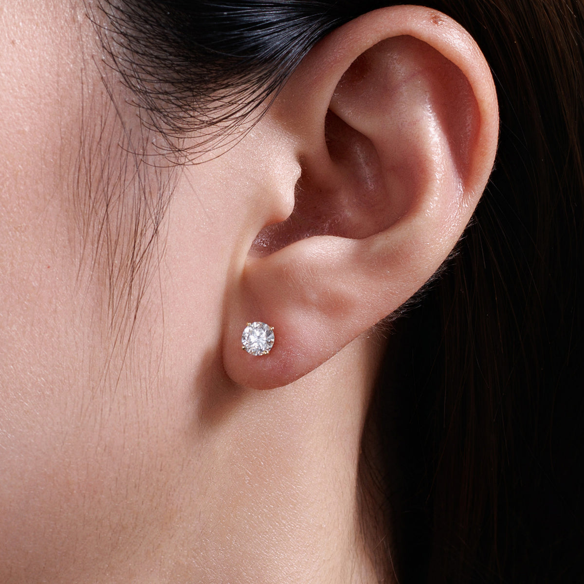 ⭐️0.84CT Lab Diamond Round Stud Earrings in 14K