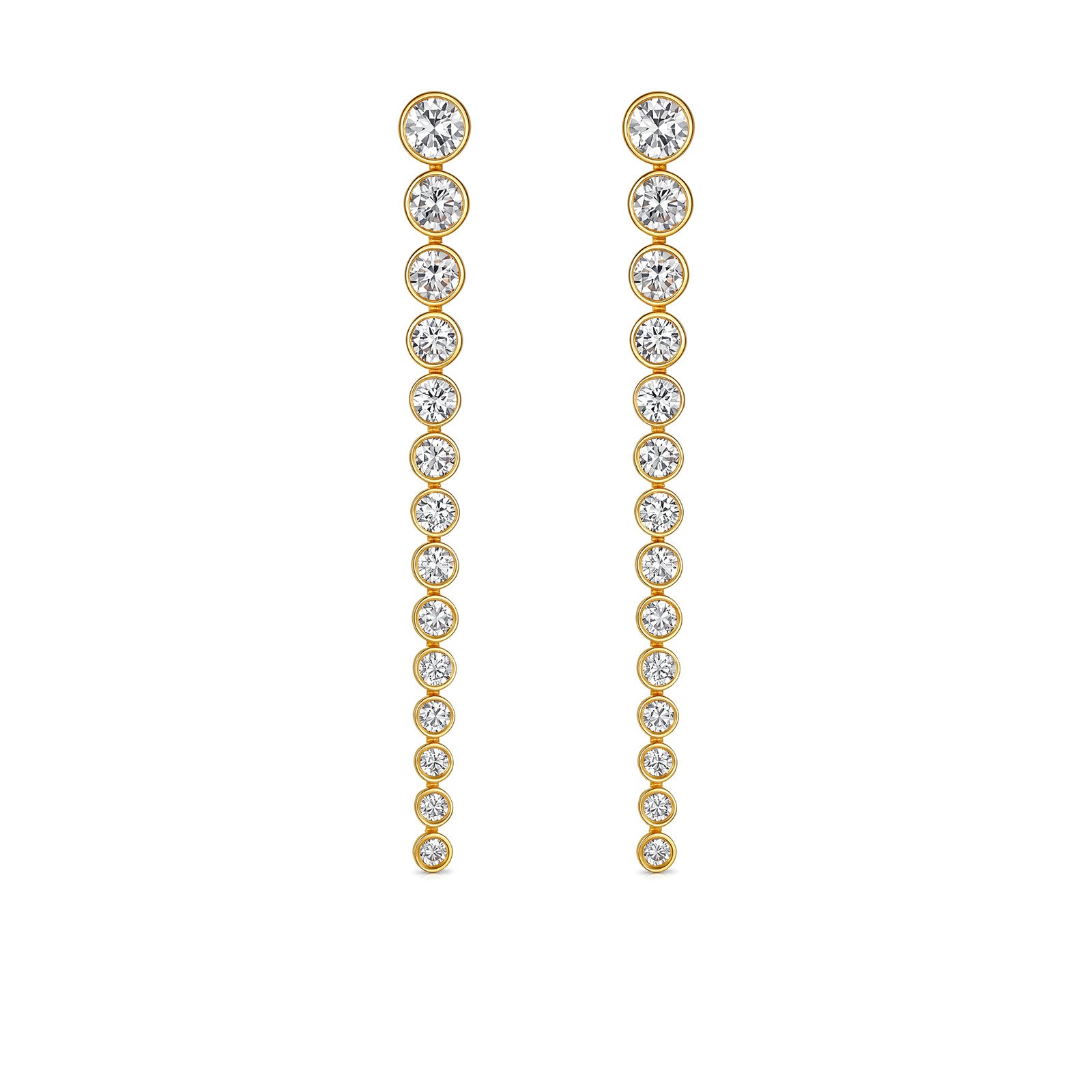 1.22CT Lab Grown Diamond Graduated Bezel Set Linear Drop Earrings in 14K