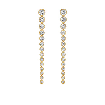 1.22CT Lab Grown Diamond Graduated Bezel Set Linear Drop Earrings in 14K