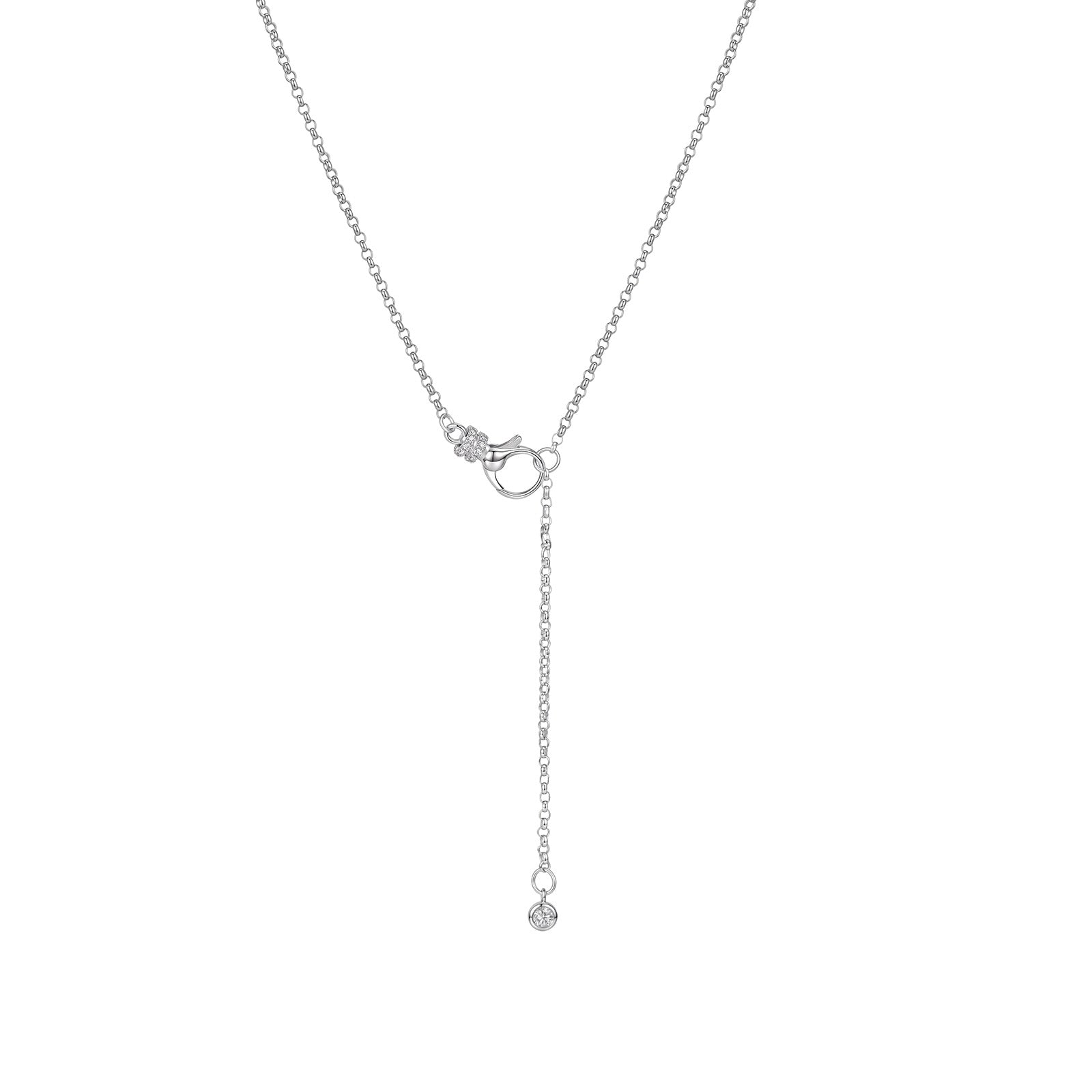 18K Gold Diamond Front-Clasp Lariat Necklace