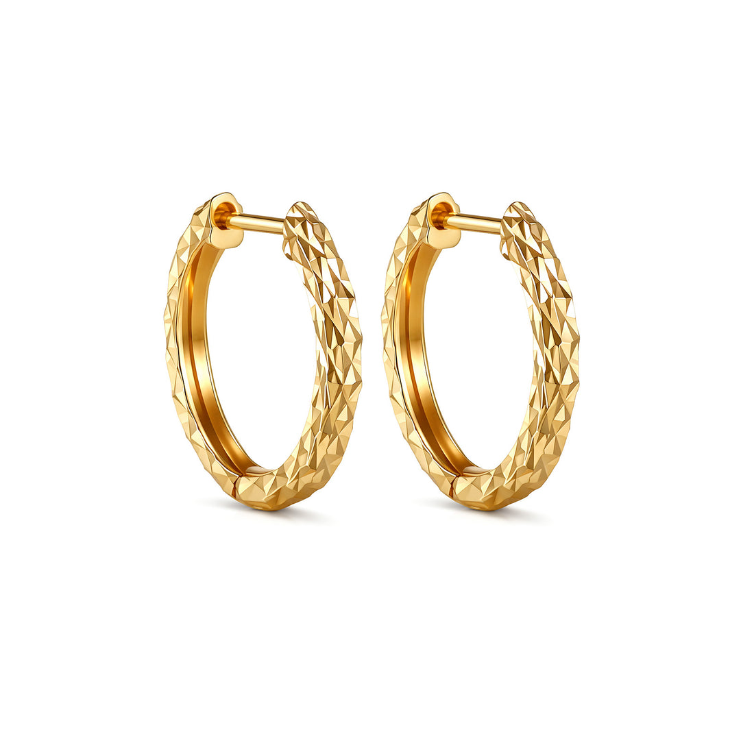 Diamond-pattern Hoop Earrings
