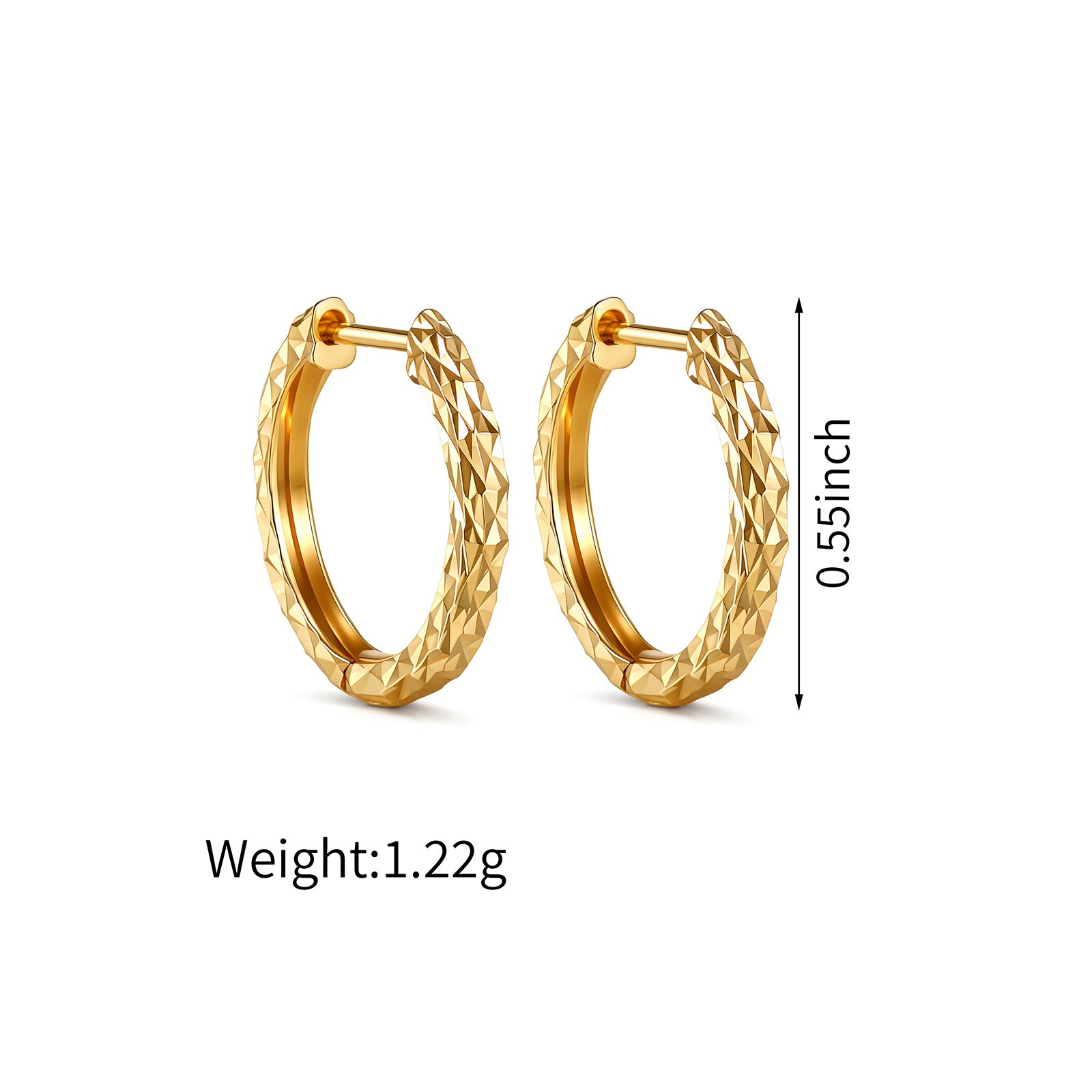 Diamond-pattern Hoop Earrings