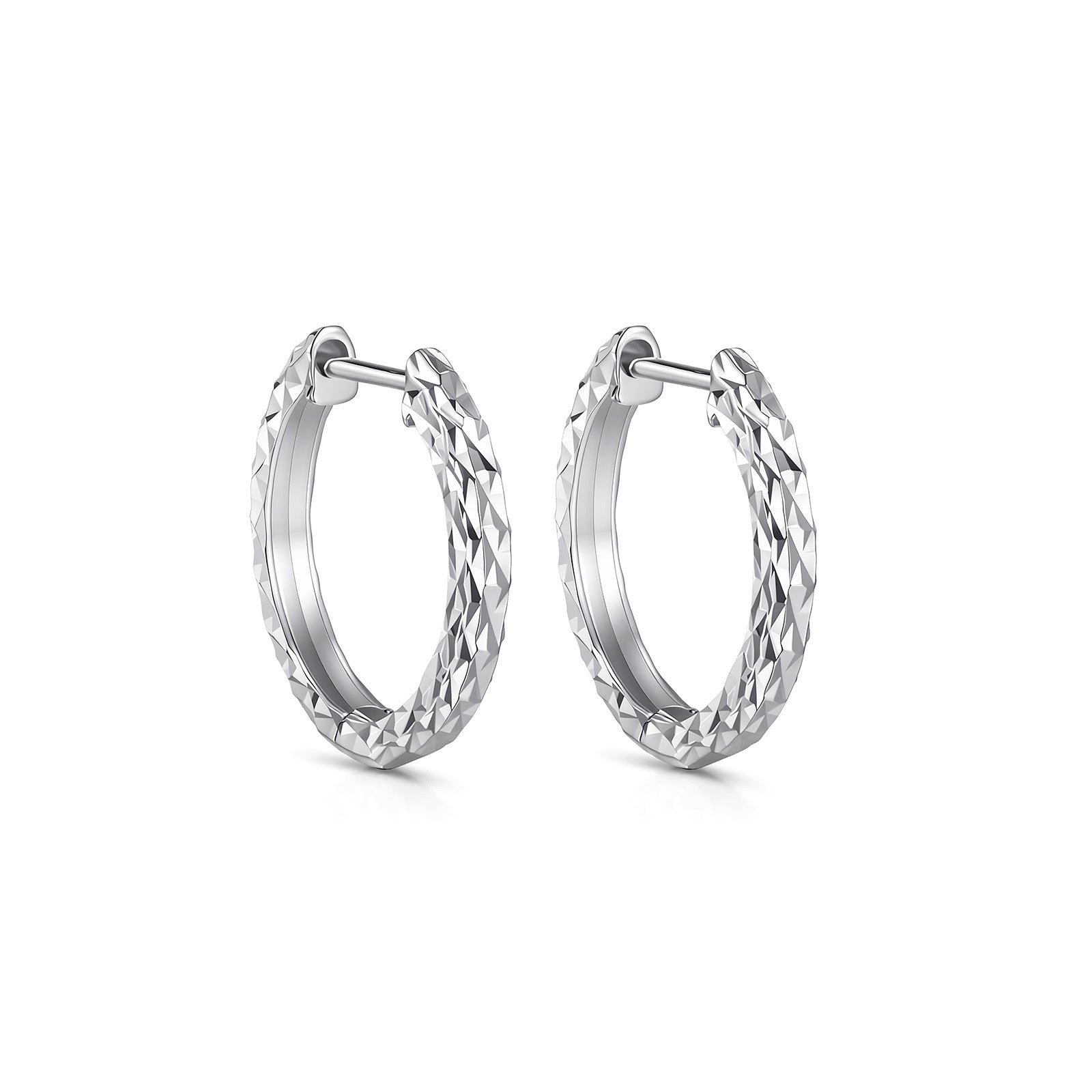 Diamond-pattern Hoop Earrings