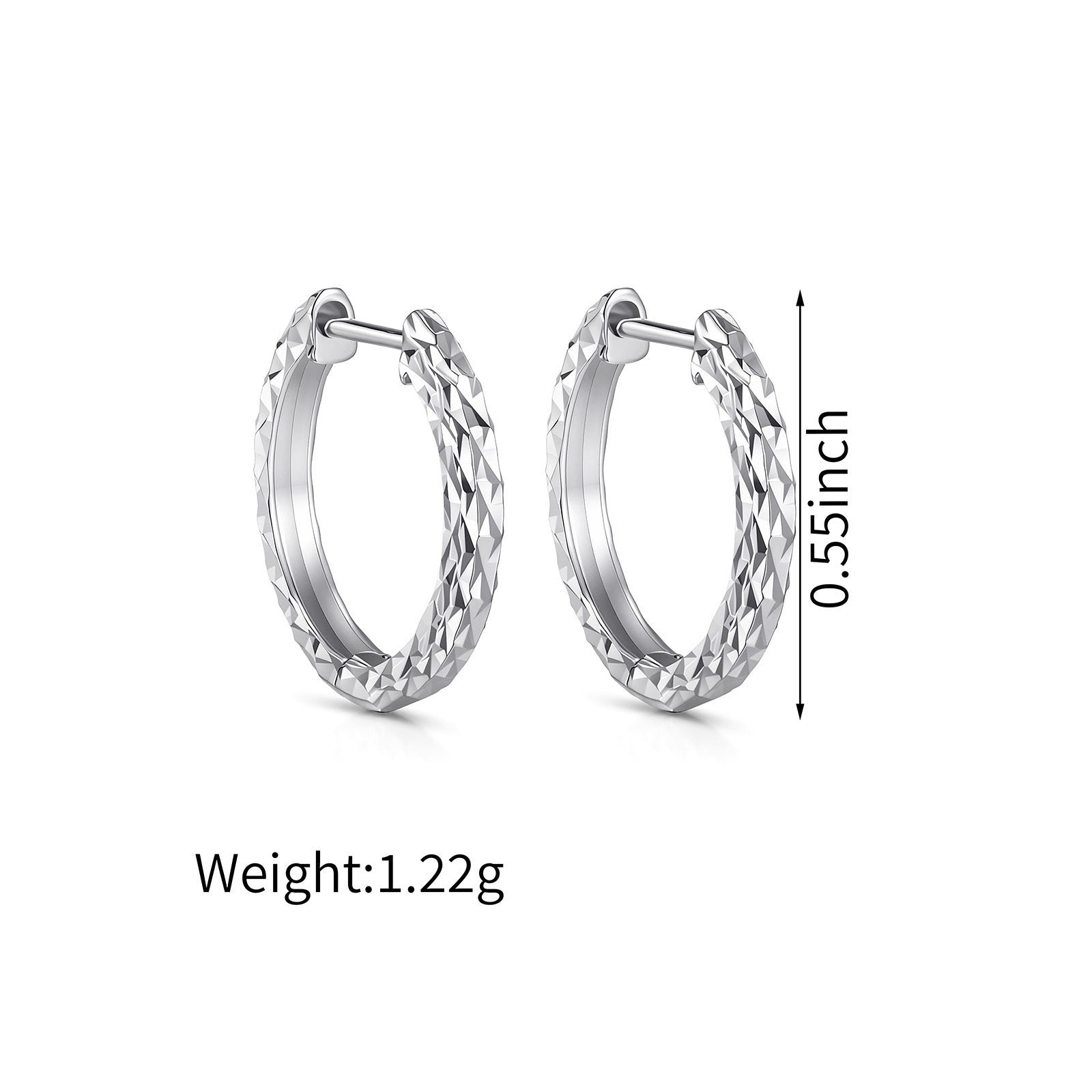 Diamond-pattern Hoop Earrings