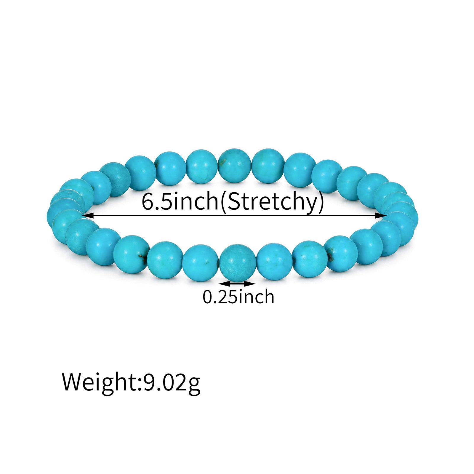 5mm Natural Sleeping Beauty Turquoise Single Strand Bracelet