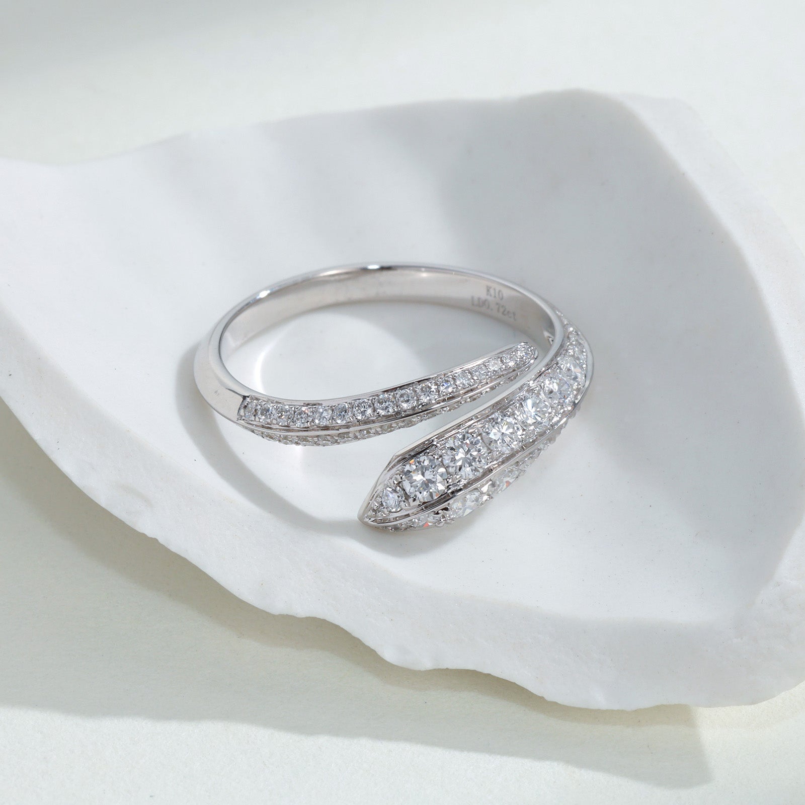 Double-Band Snake Lab Diamond Ring