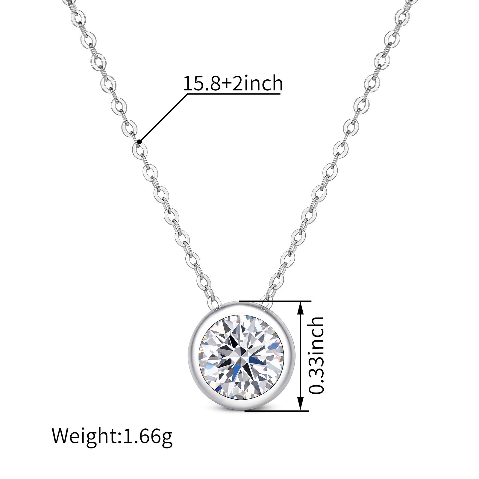 14K White & Yellow Gold Solitaire Diamond Pendant Necklace (1ct/p)