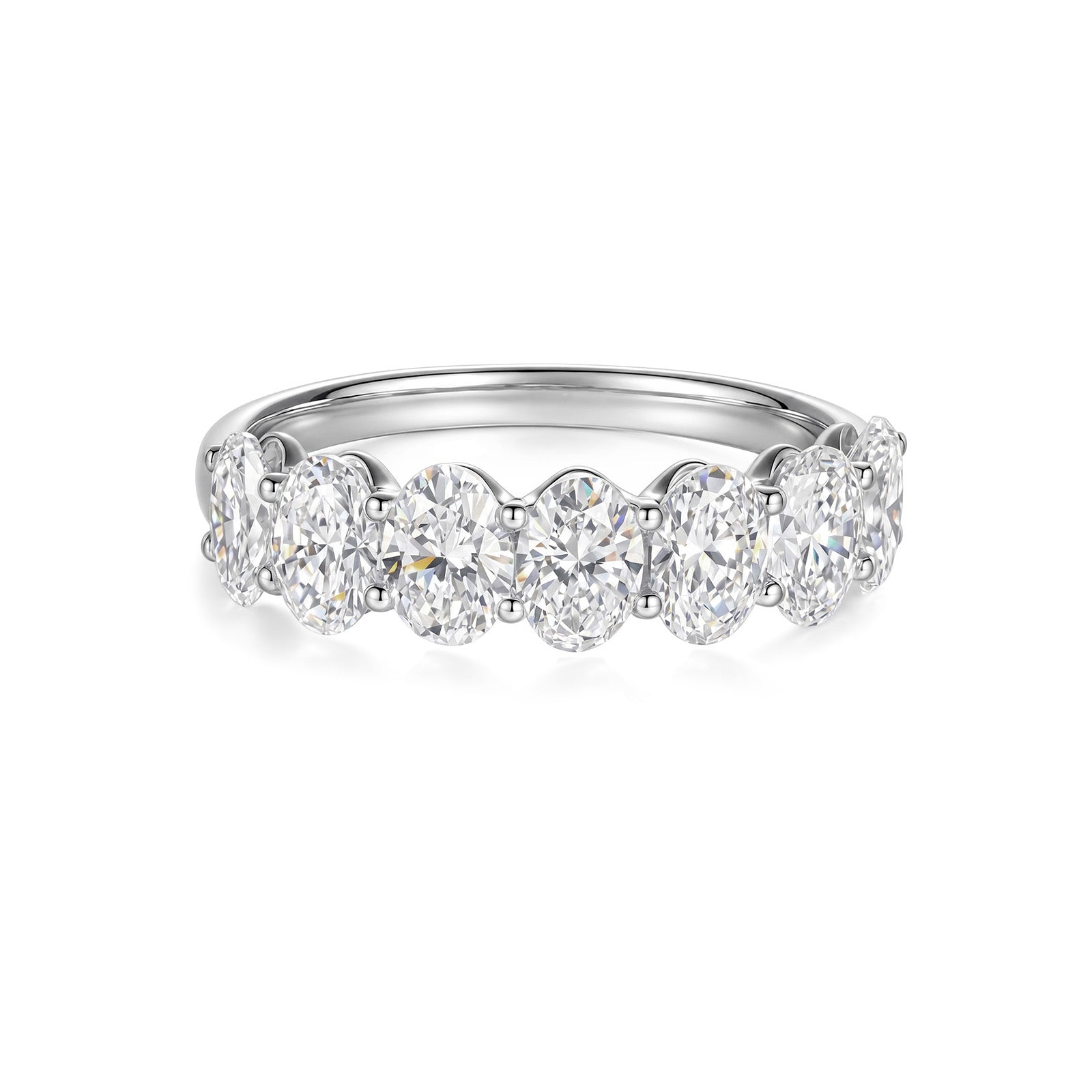 Oval-Cut Half Eternity Lab-Grown Diamond Ring（0.3ct Each）