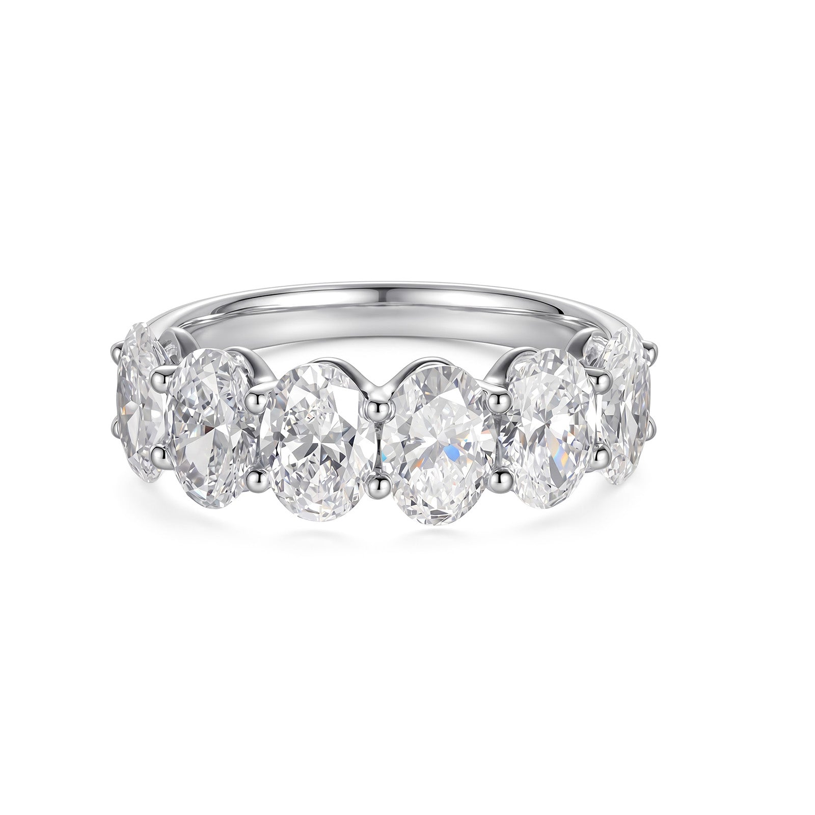 Oval-Cut Half Eternity Lab-Grown Diamond Ring（0.5ct Each）