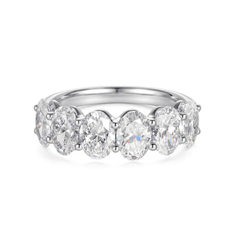 Oval-Cut Half Eternity Lab-Grown Diamond Ring（0.5ct Each）
