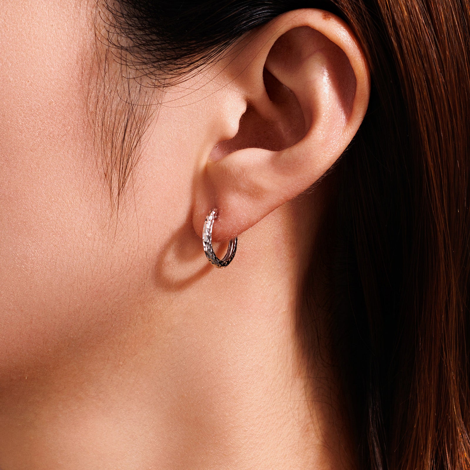 Diamond-pattern Hoop Earrings