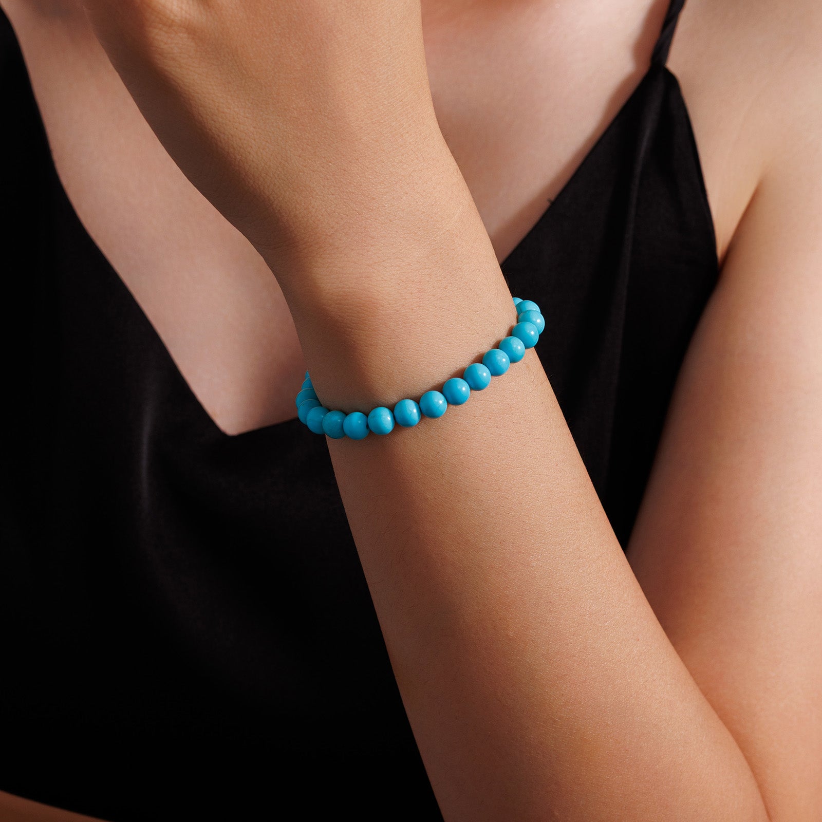 5mm Natural Sleeping Beauty Turquoise Single Strand Bracelet