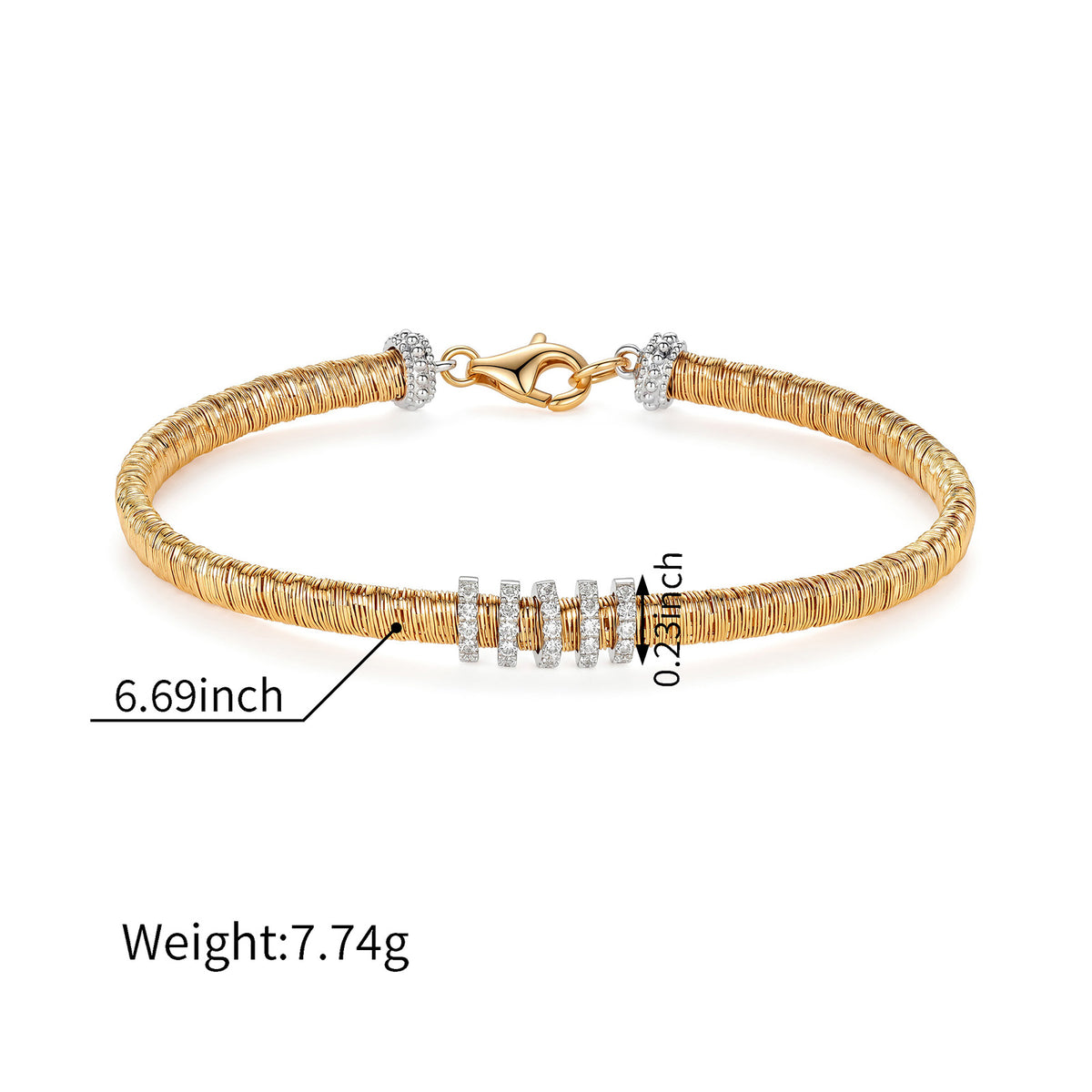Flexible Coil Bangle Bracelet in 18K Gold