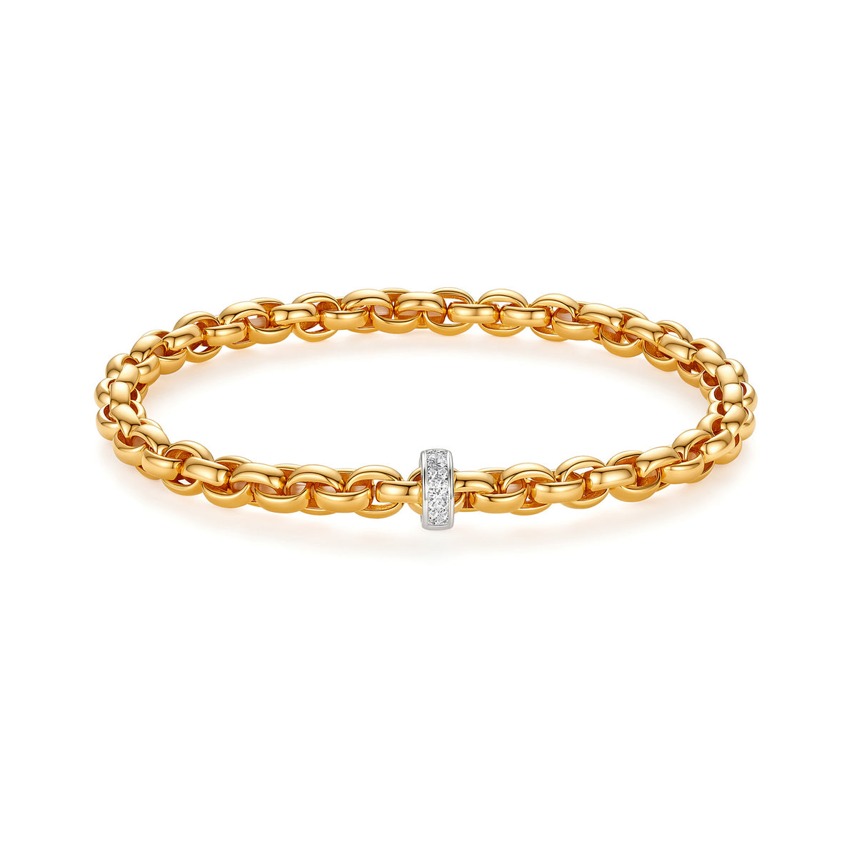 0.5CT Natural Diamond Rope Chain Stretch Bracelet in 18K