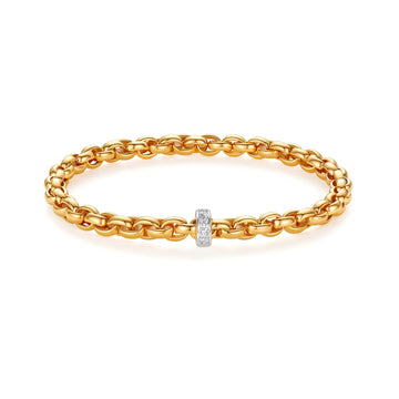 0.5CT Natural Diamond Rope Chain Stretch Bracelet in 18K