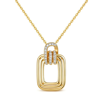 Hikari Link Pavé Square Necklace
