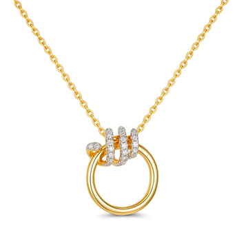 Hikari Link Pavé Circle Necklace