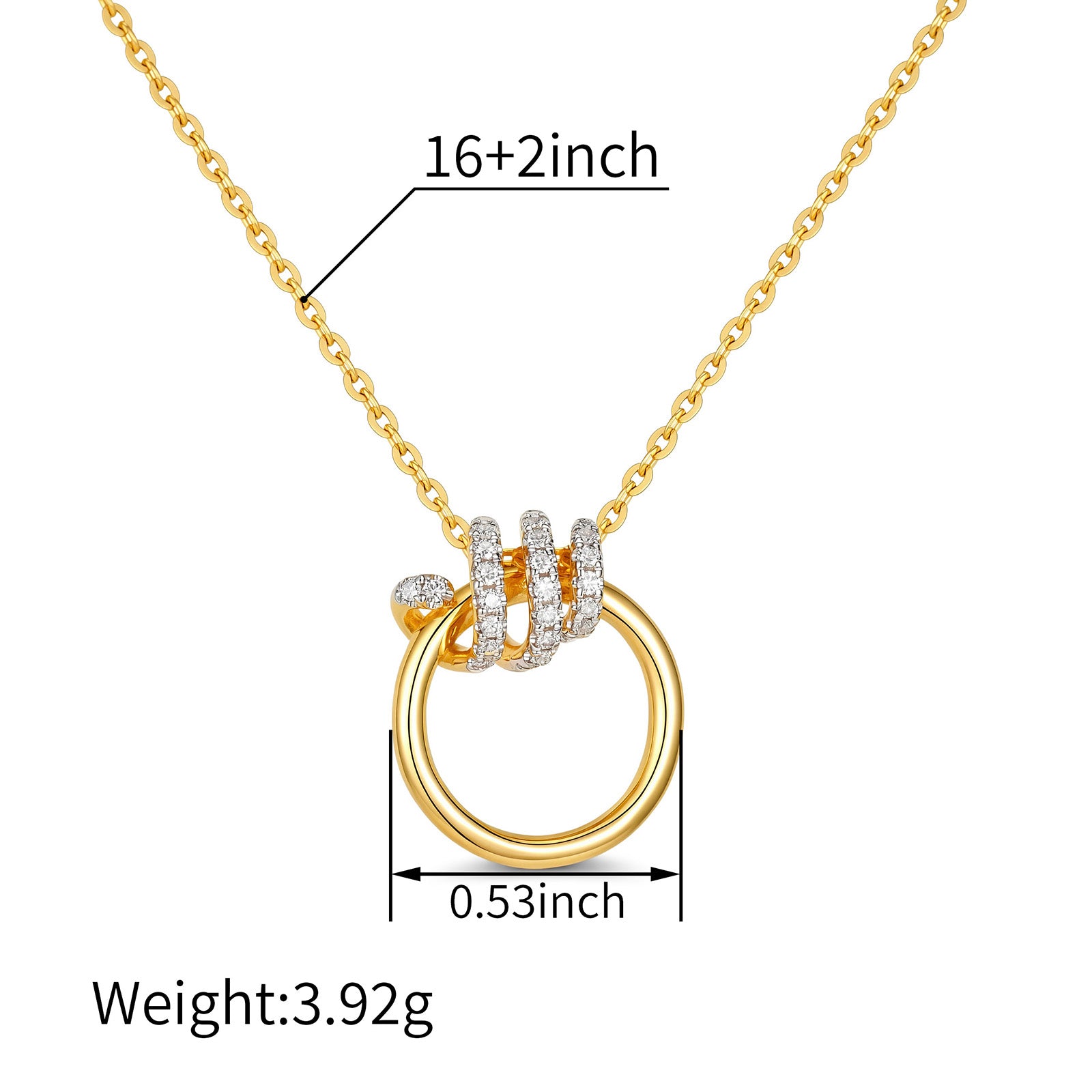 Hikari Link Pavé Circle Necklace