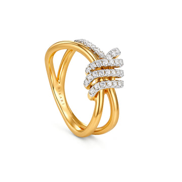 Hikari Link Pavé Double Band Ring