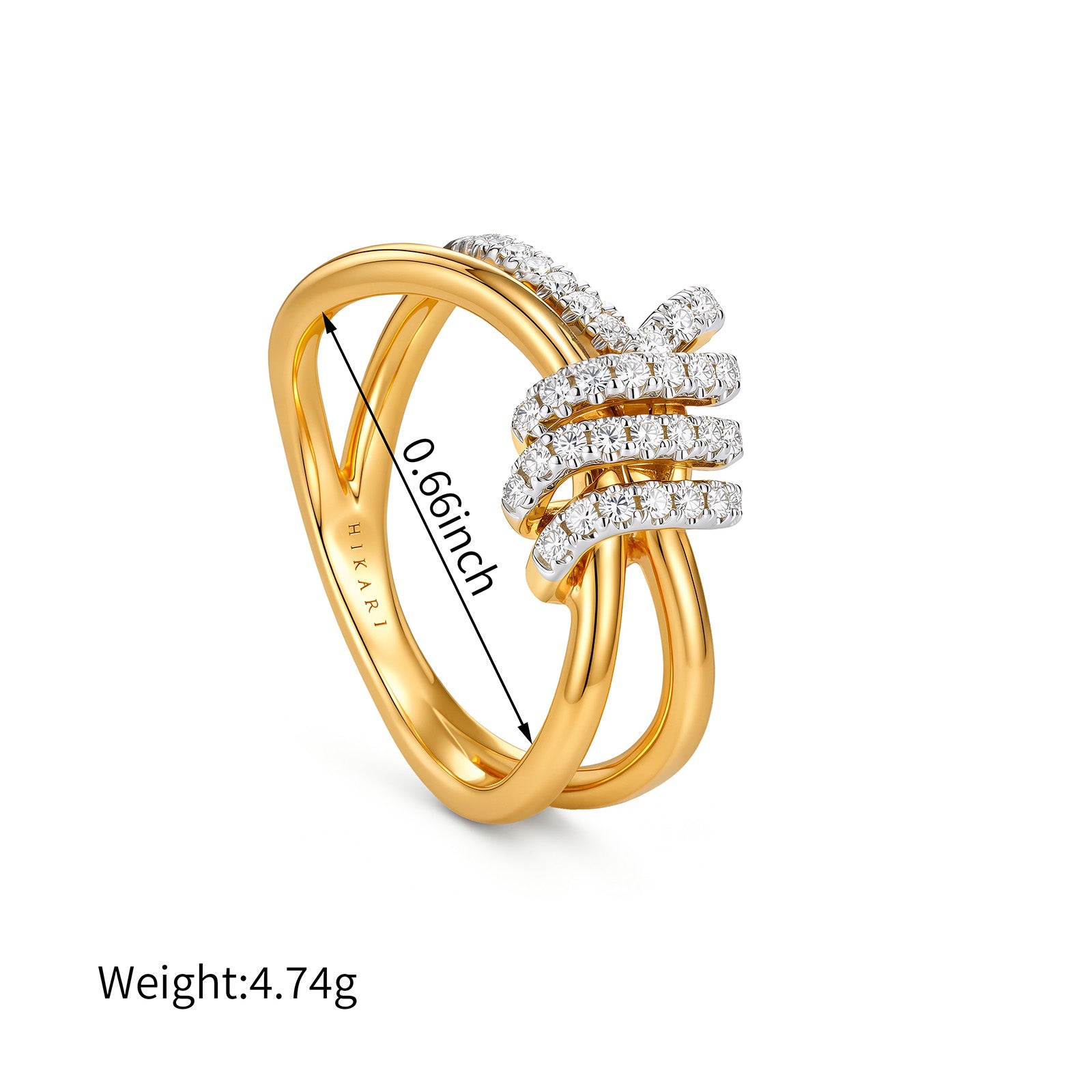 Hikari Link Pavé Double Band Ring
