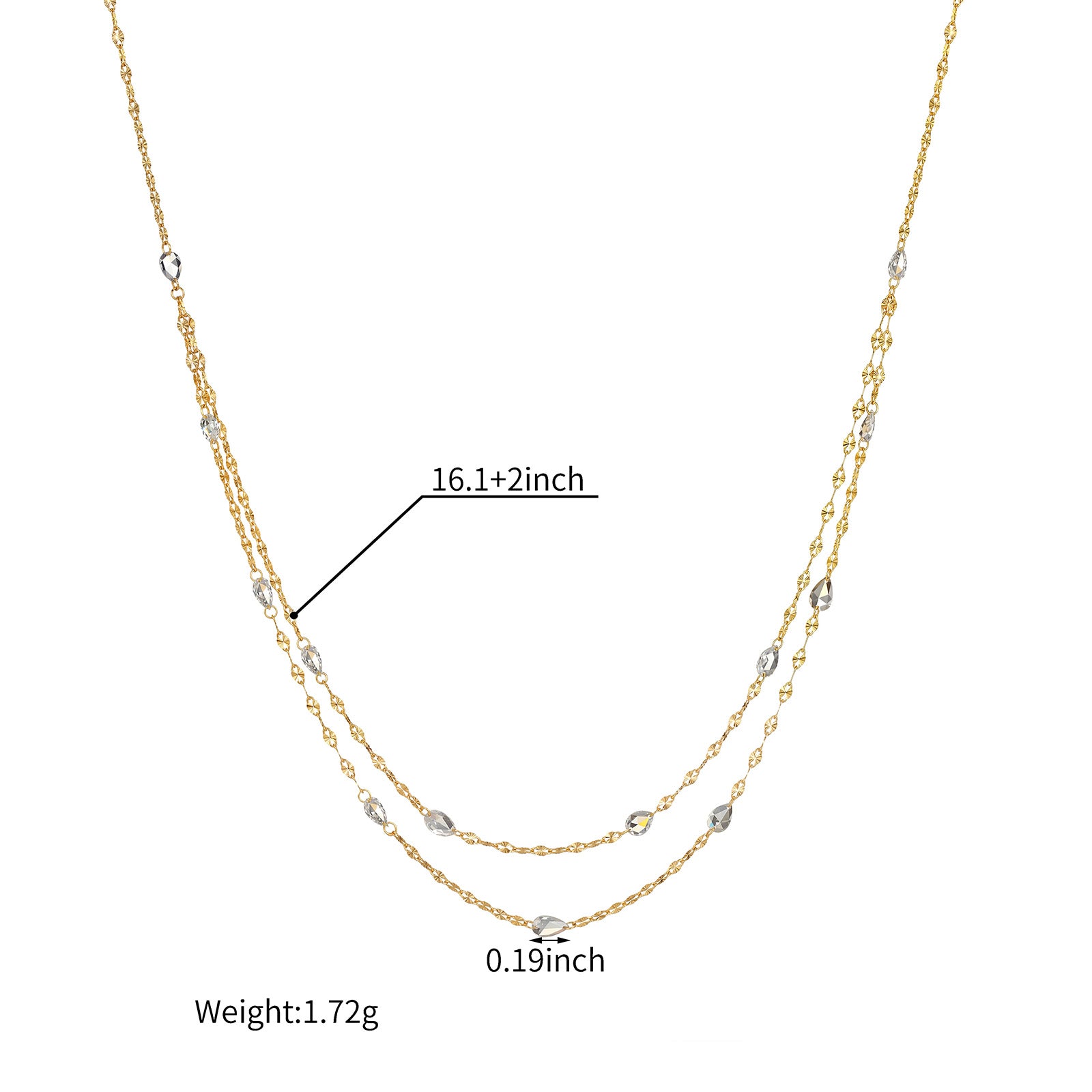 1.21CT Lab Grown Diamond Station Necklace 14K Yellow Gold