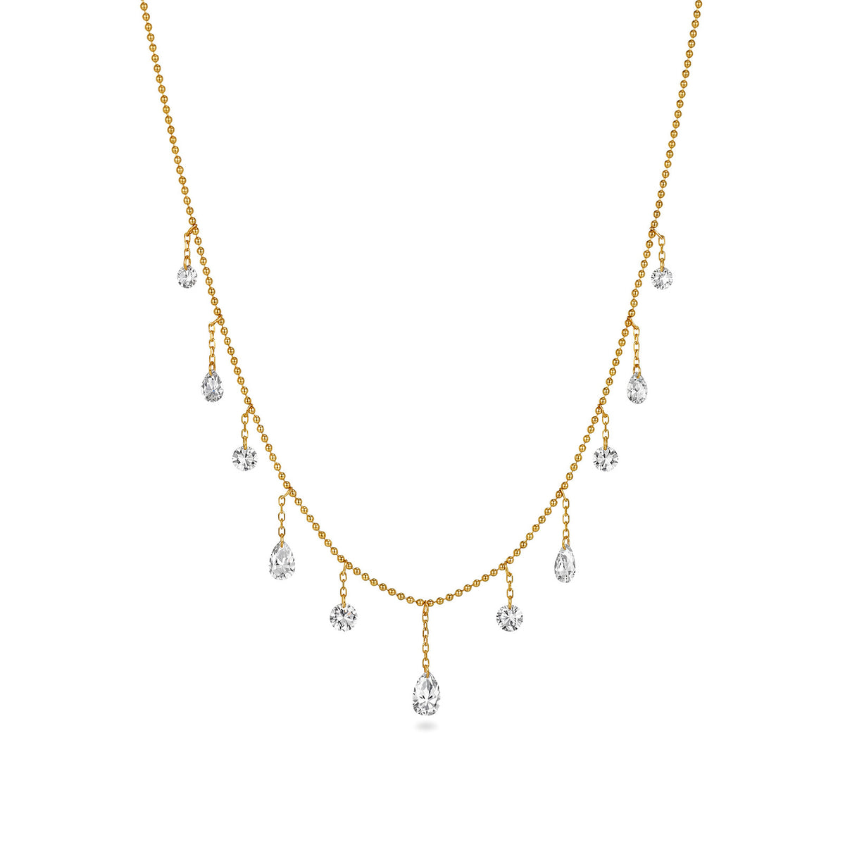 ⭐️1.65CT Lab-Diamond Dangling Station Necklace 18K