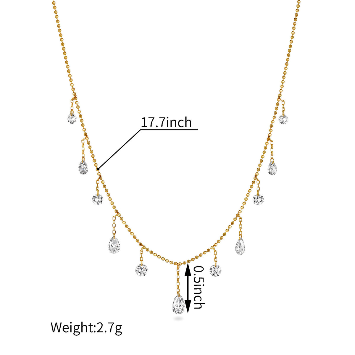 ⭐️1.65CT Lab-Diamond Dangling Station Necklace 18K