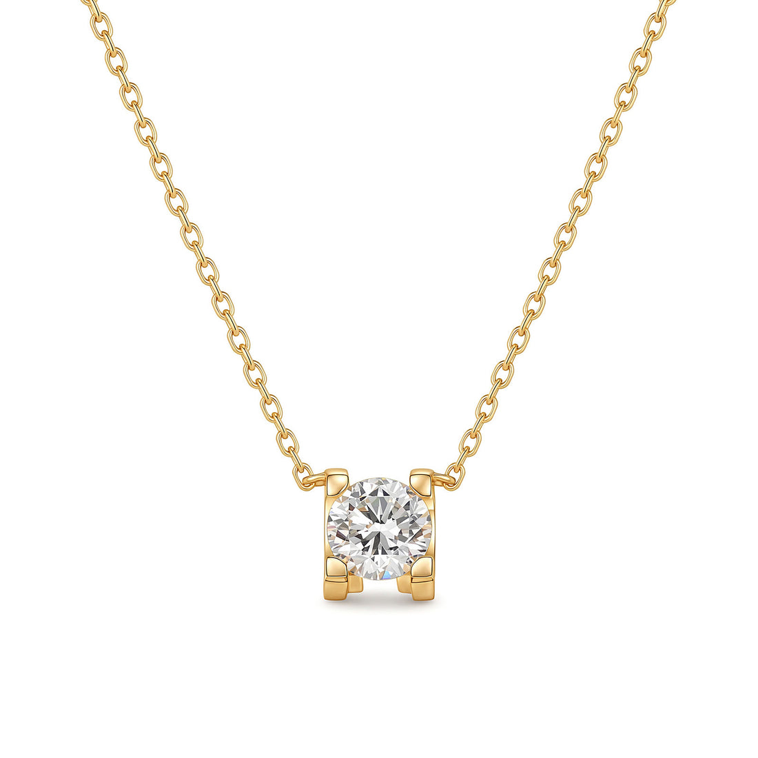 0.6CT Square-Set Lab-Grown Diamond Necklace