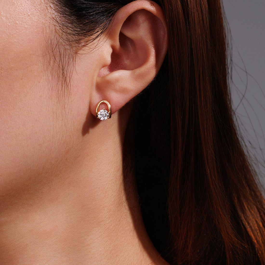 18K Yellow Gold  Round Diamond Stud Earrings (0.5ct/p)