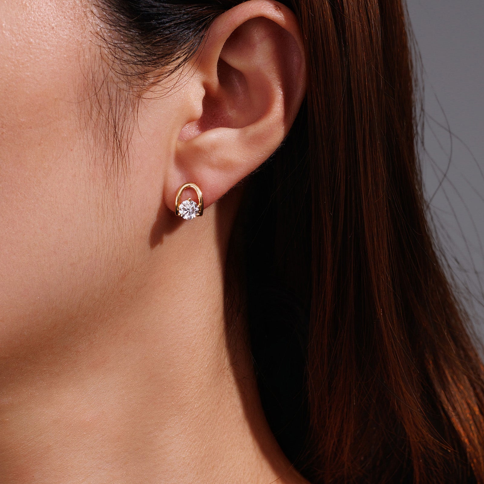 18K Yellow Gold  Round Diamond Stud Earrings (0.5ct/p)