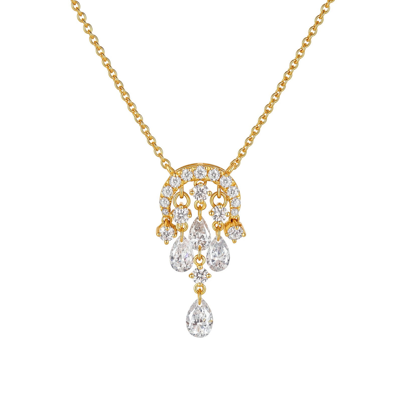 0.69CT Lab-Grown Diamond Tassel Pendant Necklace in 14K