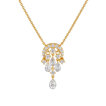 0.69CT Lab-Grown Diamond Tassel Pendant Necklace in 14K