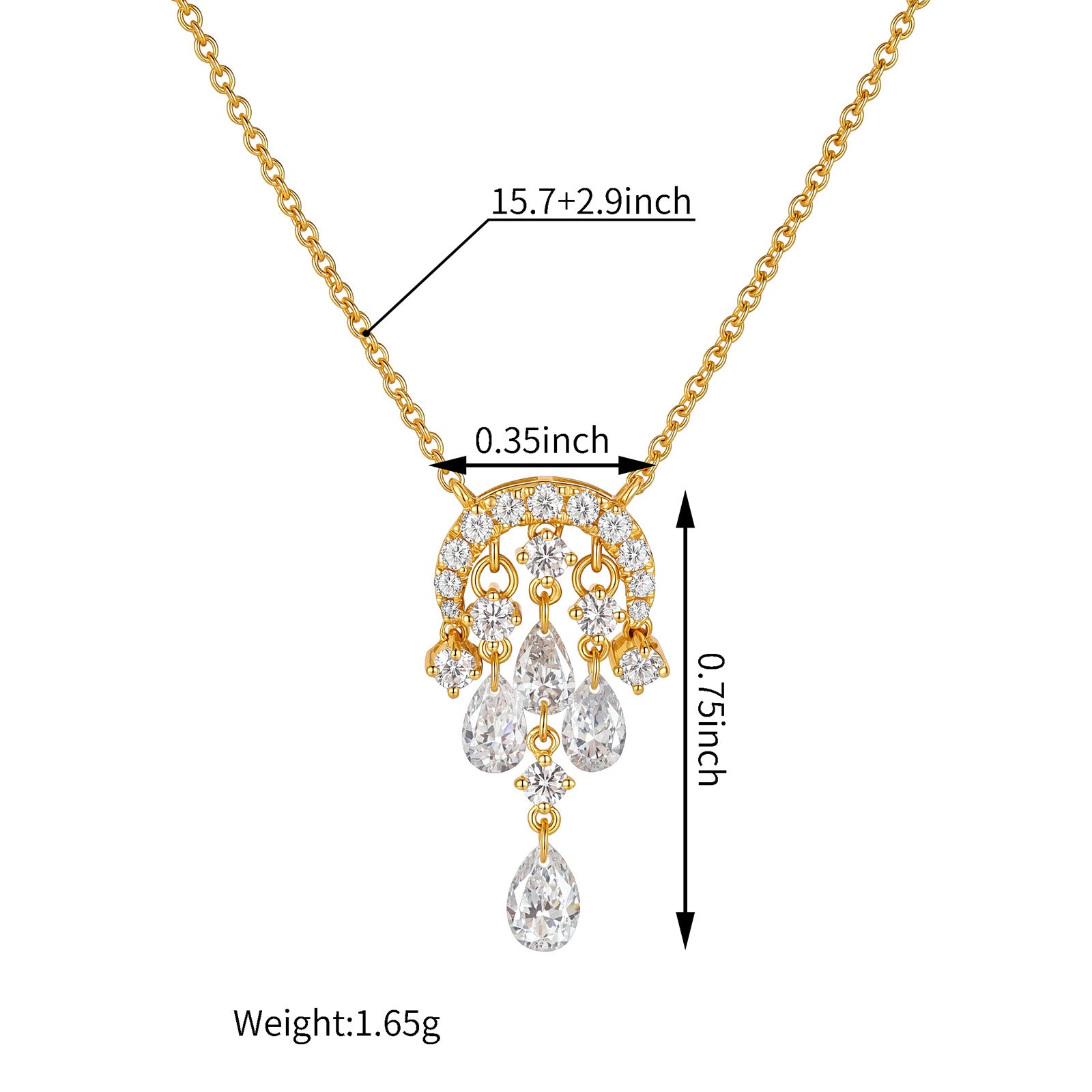 0.69CT Lab-Grown Diamond Tassel Pendant Necklace in 14K