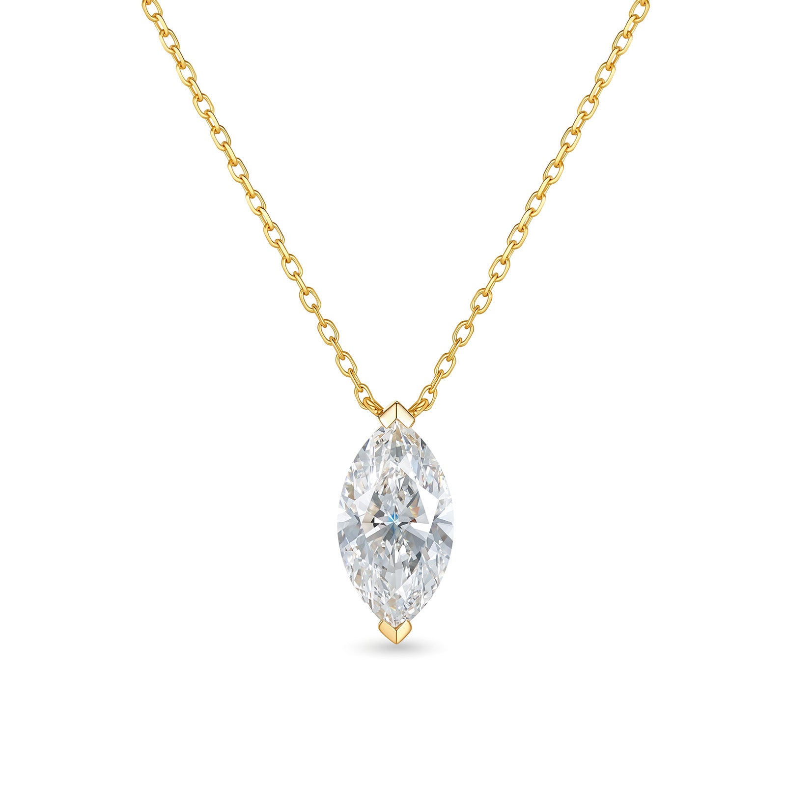 1.54CT Lab-Grown Diamond Marquise Solitaire Necklace in 14K