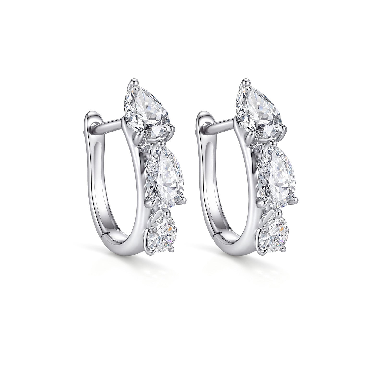 0.98CT Lab-Grown Diamond Pear Hoop Earrings in 14K